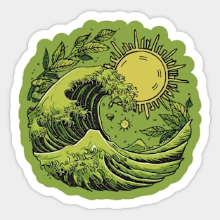 GREEN WAVE Sticker